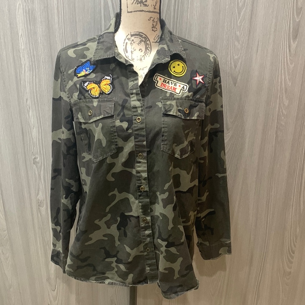 Love Tree Army fatigue Long Sleeve Shirt